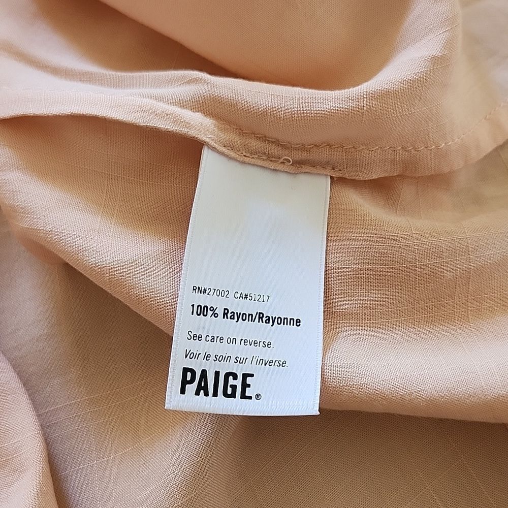PAIGE Revolve Montel Cottagecore Boho Pastel Peach  Blouse Size Large - Picture 6 of 8
